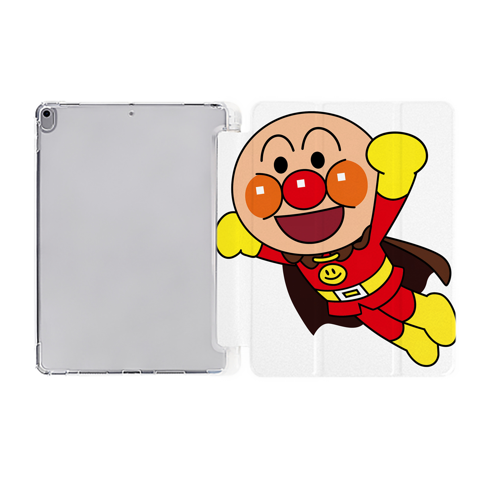 （画像用） アンパンマン Anpanman IPad ケース ペン収納付き 三つ折りスタンド PUレザー×シリコン 対応機種9.5/10.5/10.9インチ